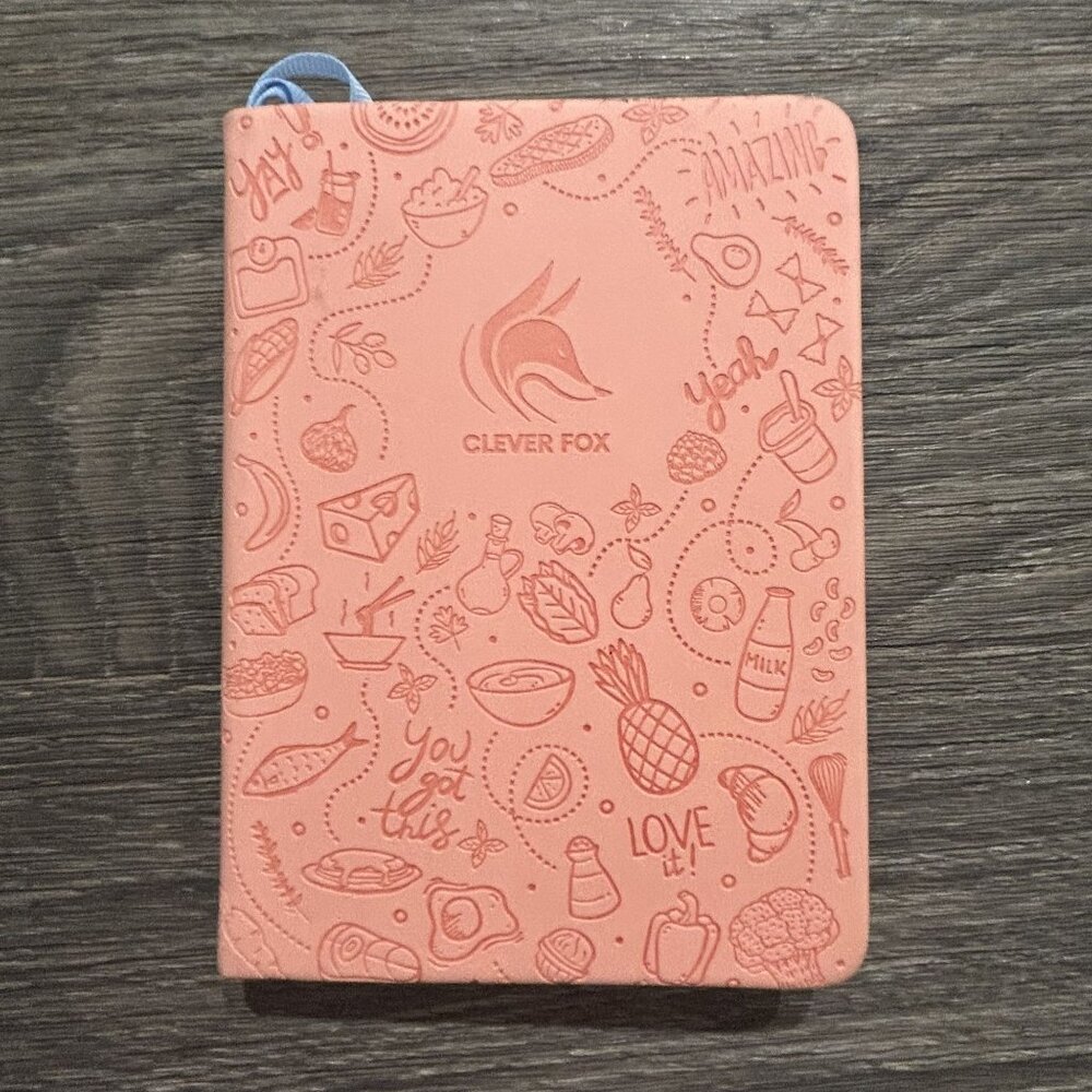 NEW Clever Fox Food Journal Pocket Size Nutrition Fitness Tracking Coral Sticker
